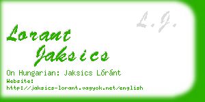 lorant jaksics business card